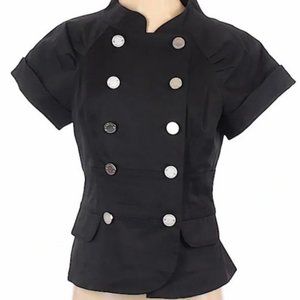 bcbg maxazria black woven Military Style jacket